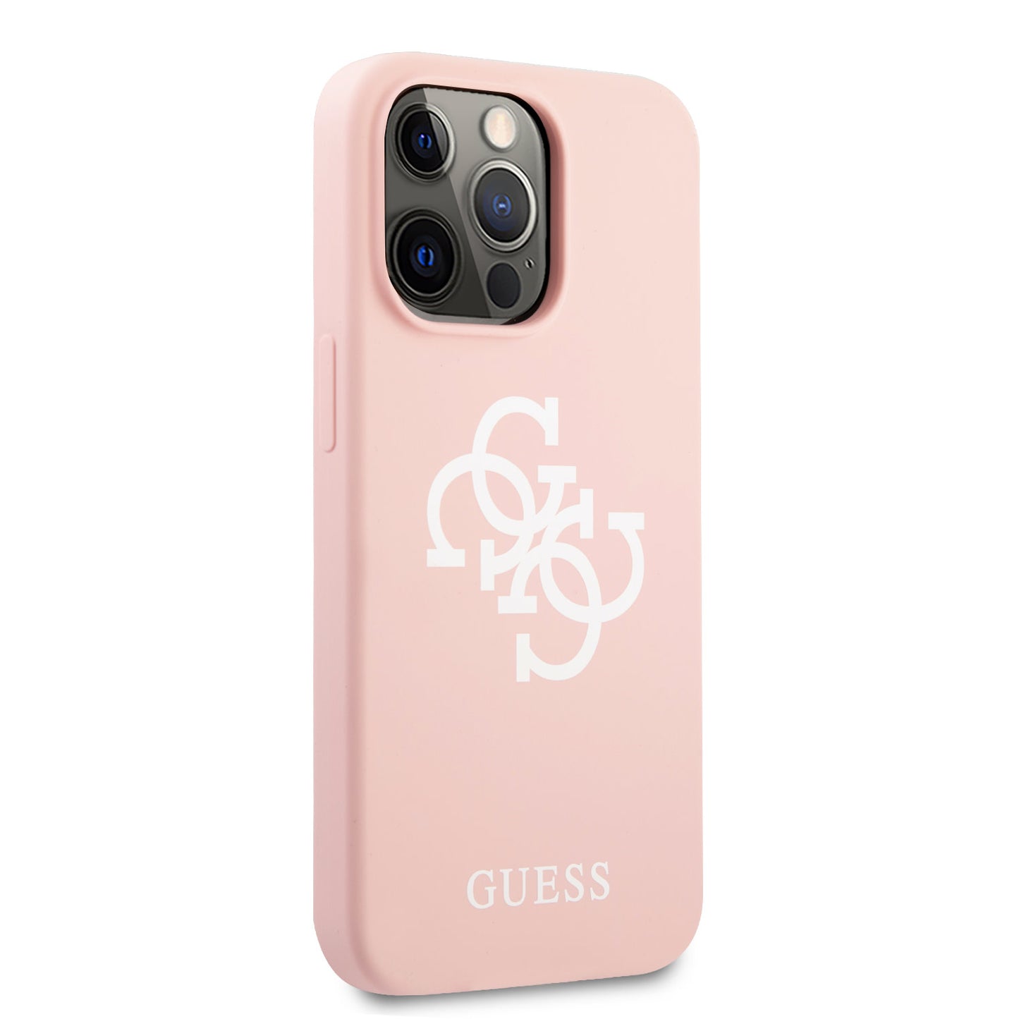 Guess iPhone 13 PRO MAX Backcover - Wit 4G Logo - Mat Roze