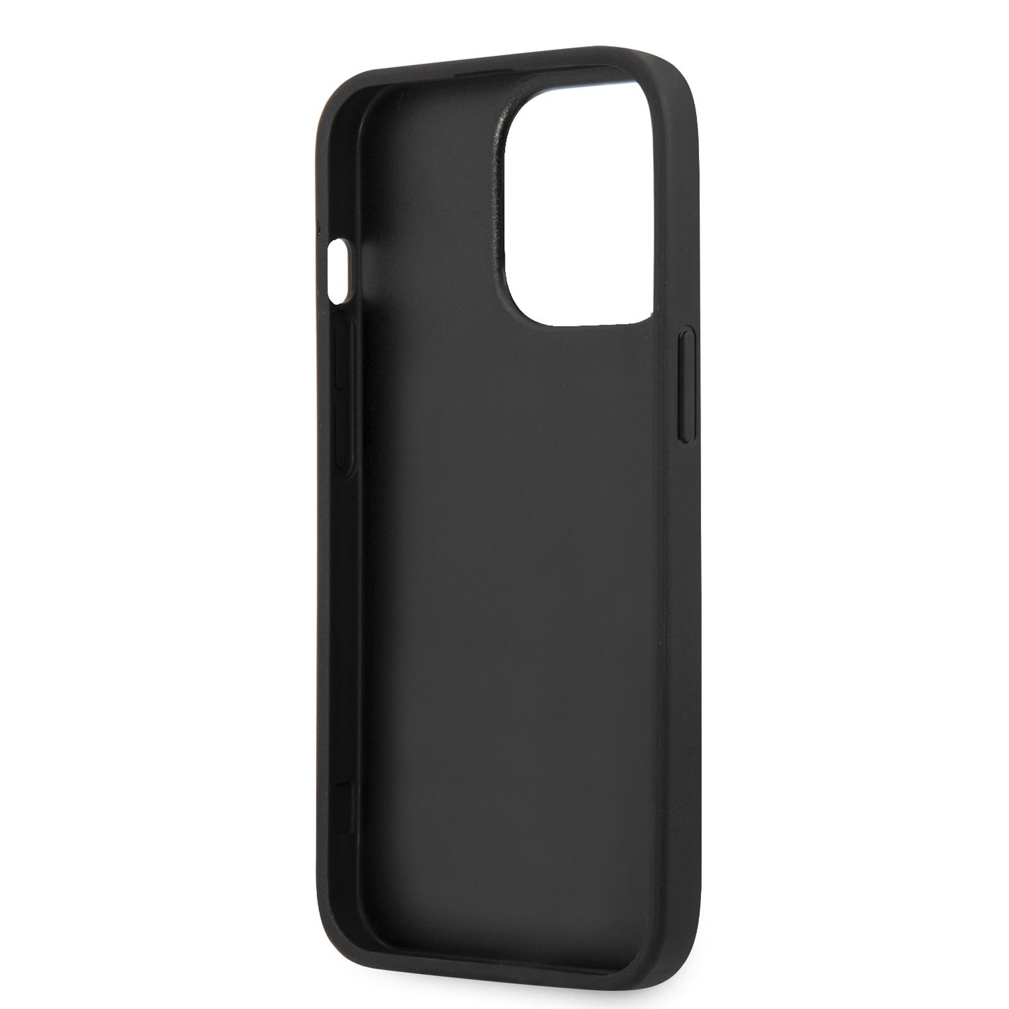 Guess iPhone 13 PRO MAX Backcover - Zilver 4G Logo - Saffiano PU - Zwart