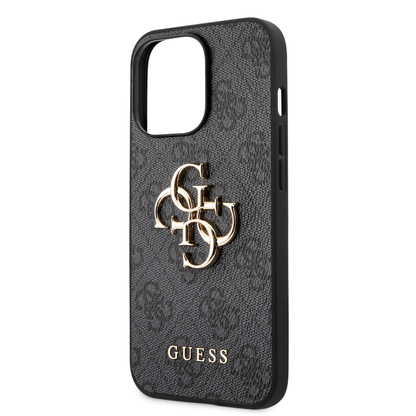 Guess iPhone 14 Pro Max Backcover - Gold 4G Logo - Grijs