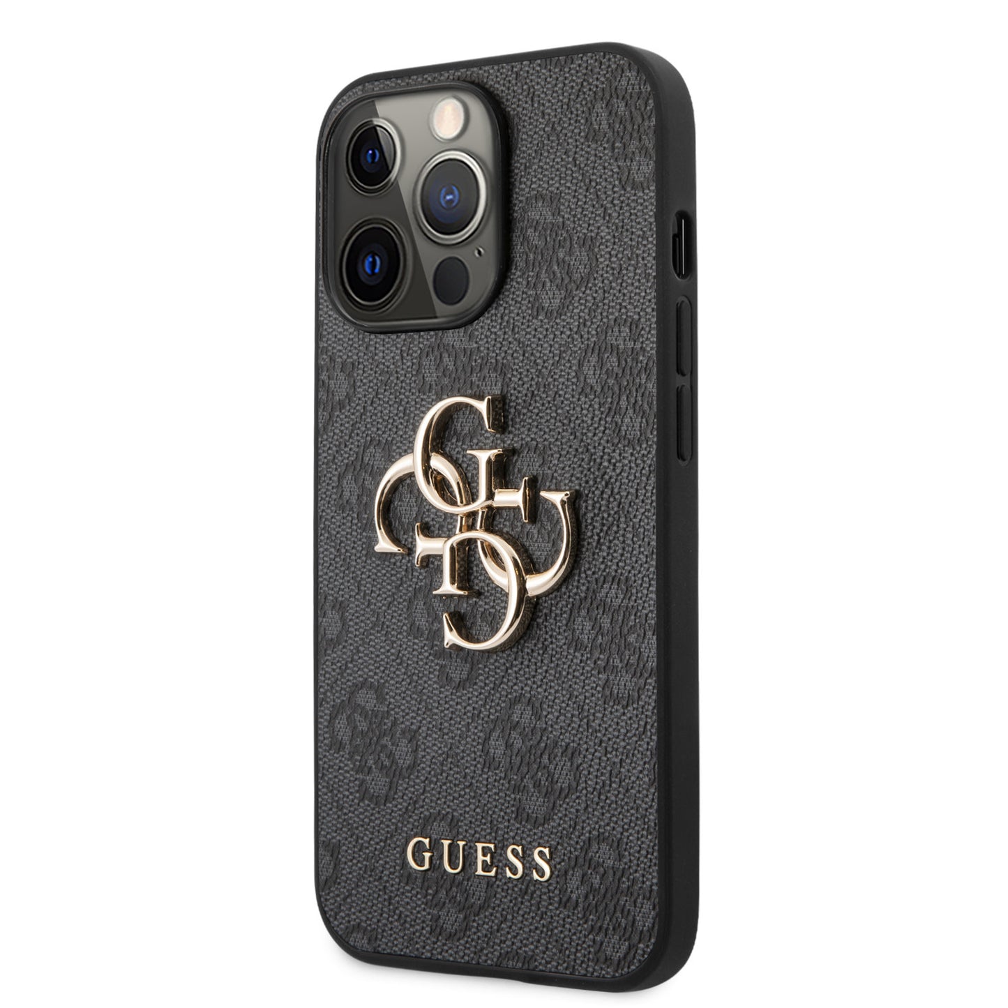 Guess iPhone 13 PRO MAX Backcover - Gold 4G Logo - Grijs