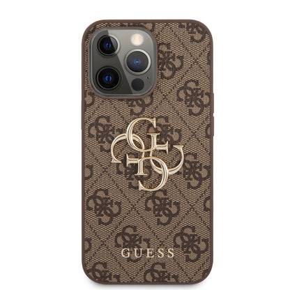 Guess iPhone 13 PRO Backcover - Gold 4G Logo - Bruin