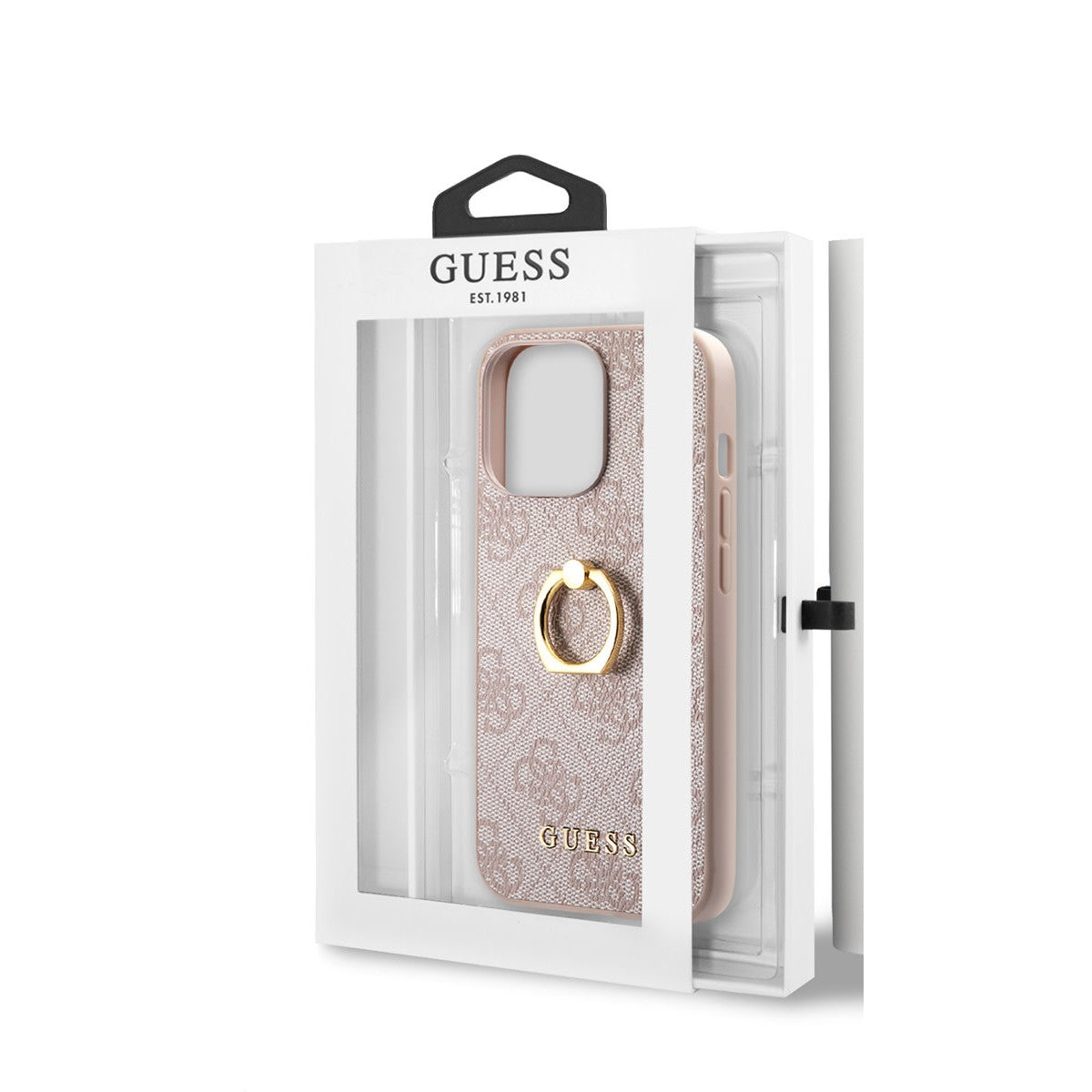 Guess iPhone 13 PRO MAX Backcover - Met Ringhouder - Roze