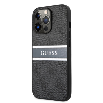 Guess iPhone 13 PRO Backcover - Grey Stripe - Grijs