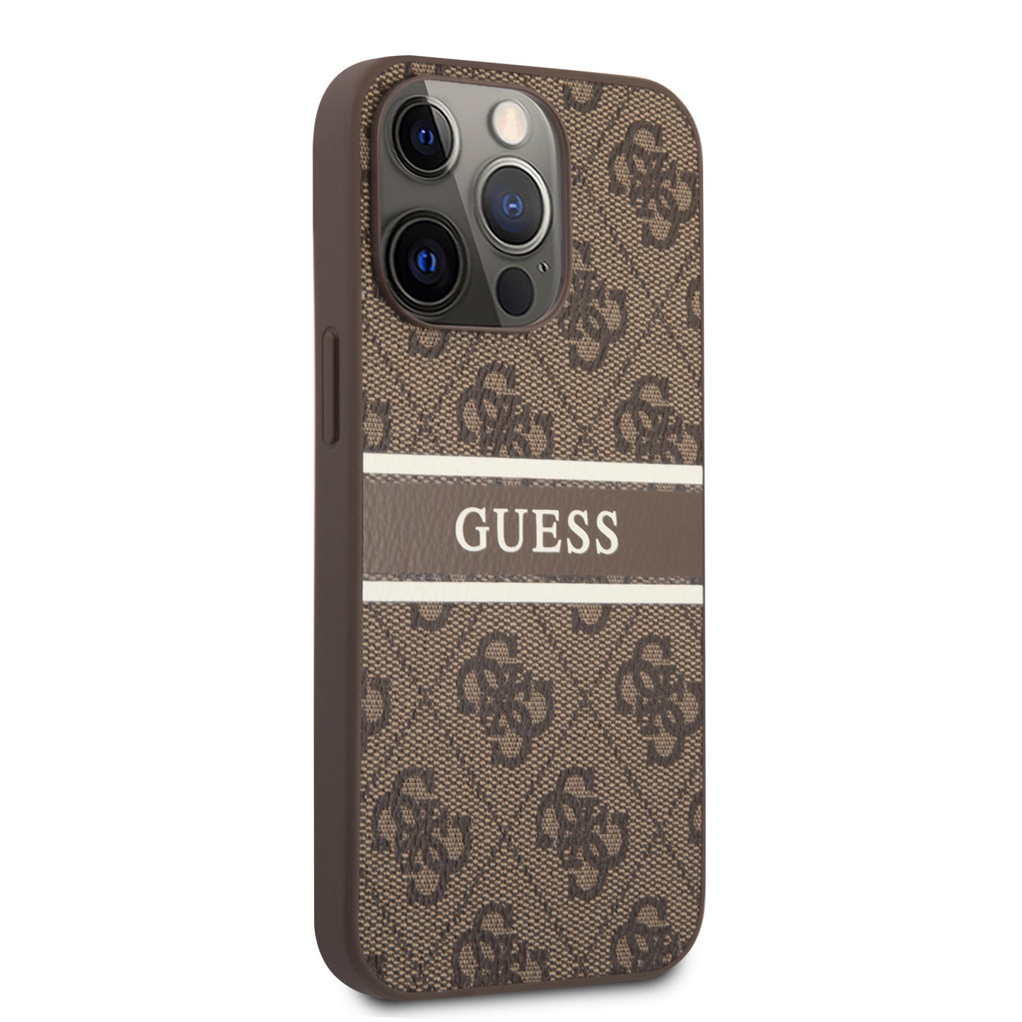 Guess iPhone 13 PRO MAX Backcover - Brown Stripe - Bruin