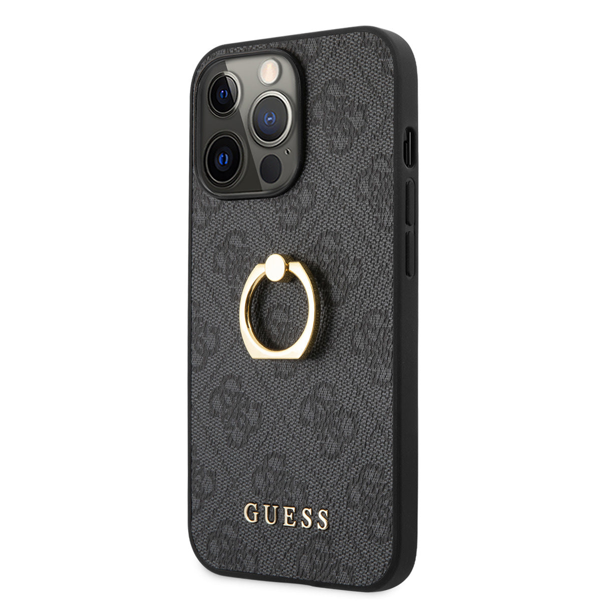 Guess iPhone 13 PRO MAX Backcover - Met Ringhouder - Grijs