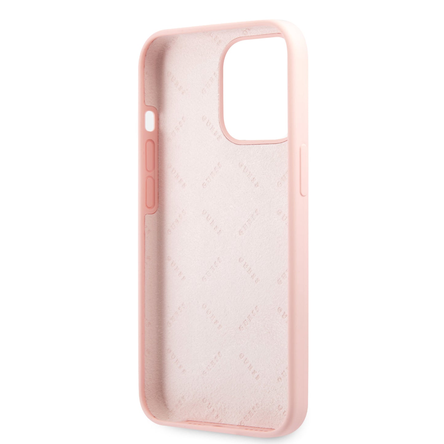 Guess iPhone 13 PRO Backcover - Wit 4G Logo - Mat Roze