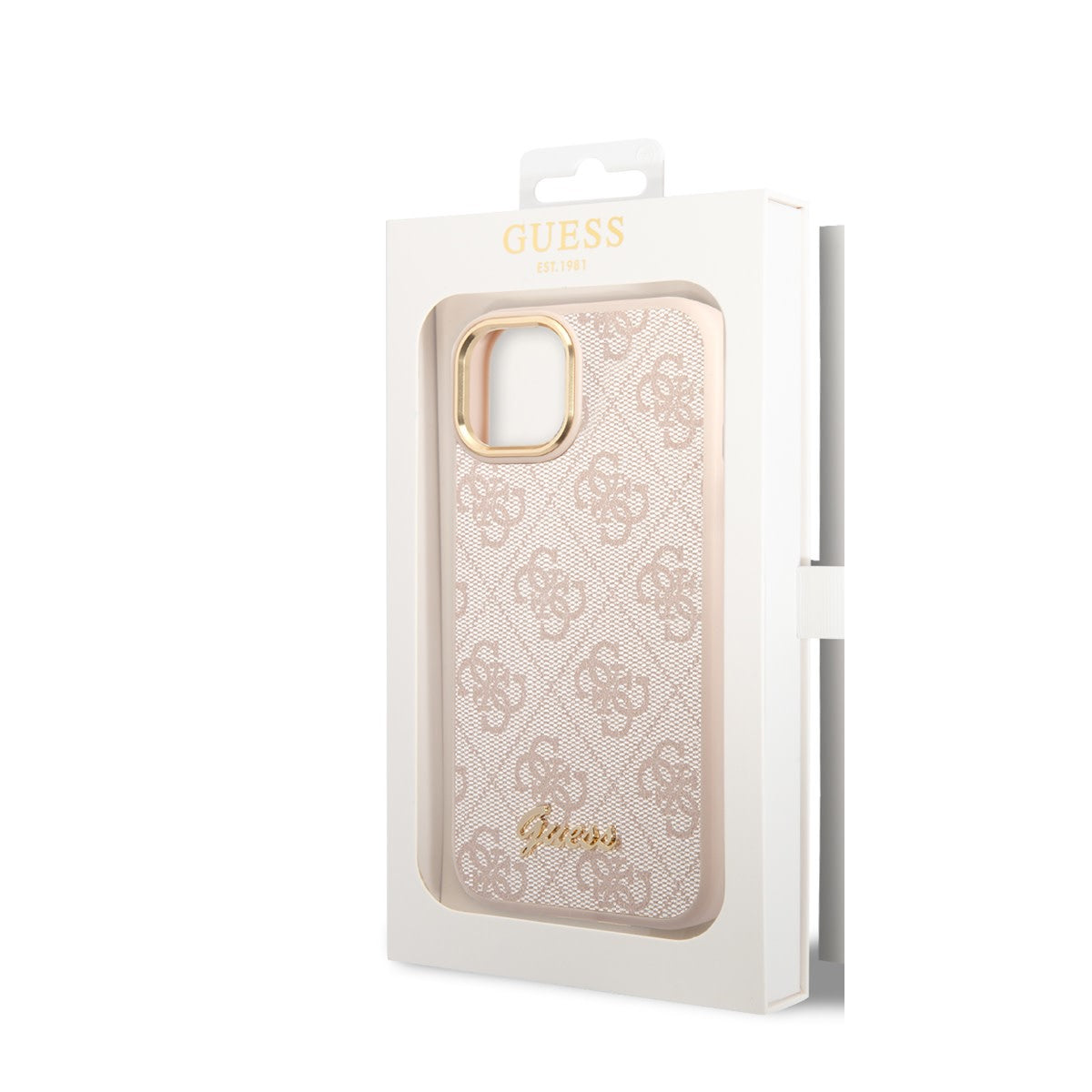 Guess iPhone 14 Backcover - 4G Script - Roze