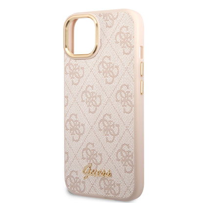Guess iPhone 14 Backcover - 4G Script - Roze