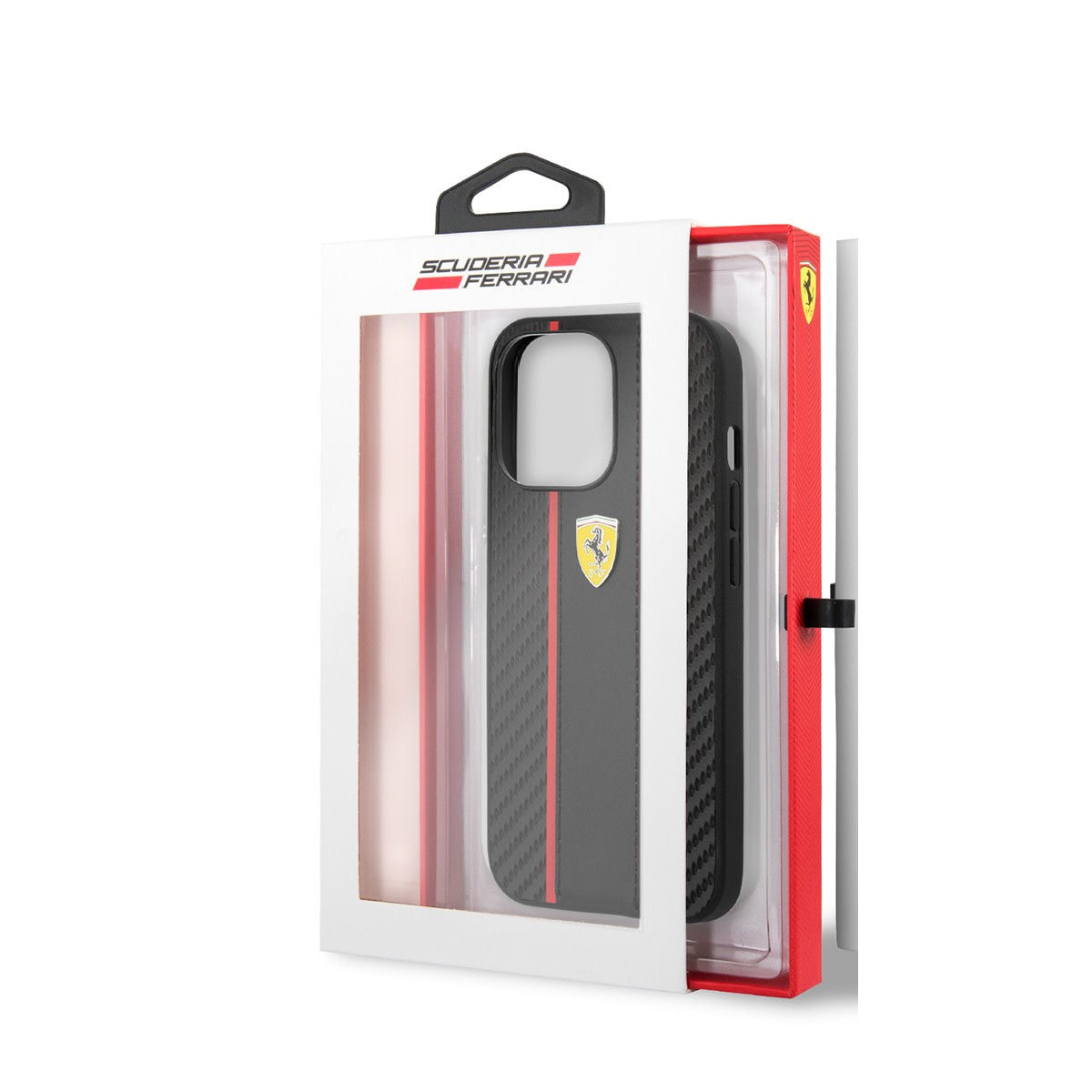 Ferrari iPhone 13 PRO Backcover - Smooth Tire Stripe - Zwart