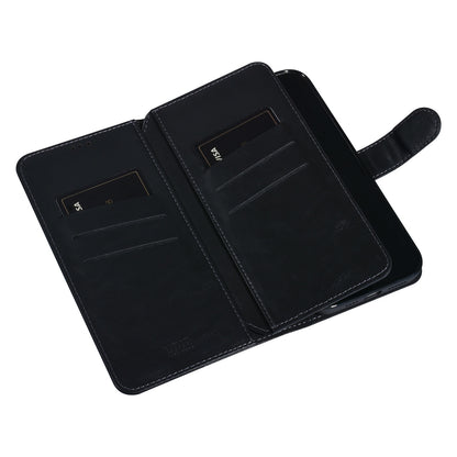 Leren bookcase met 9 Pasjeshouder voor iPhone 13 PRO - Magneetsluiting - Zwart