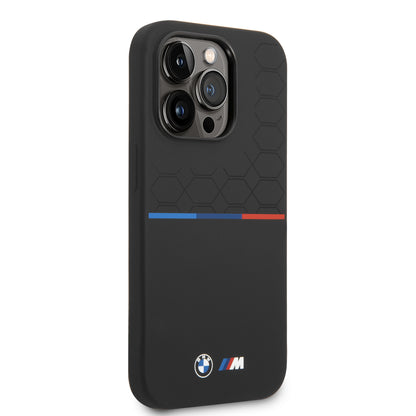 BMW iPhone 14 Pro Max Backcover - Hexo Tricolor - Zwart
