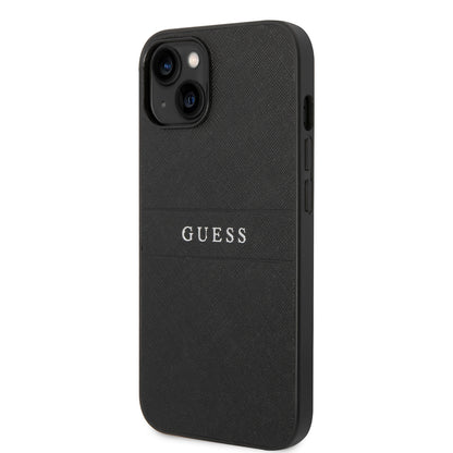 Guess iPhone 14 Pro Max Backcover - Saffiano - Zwart