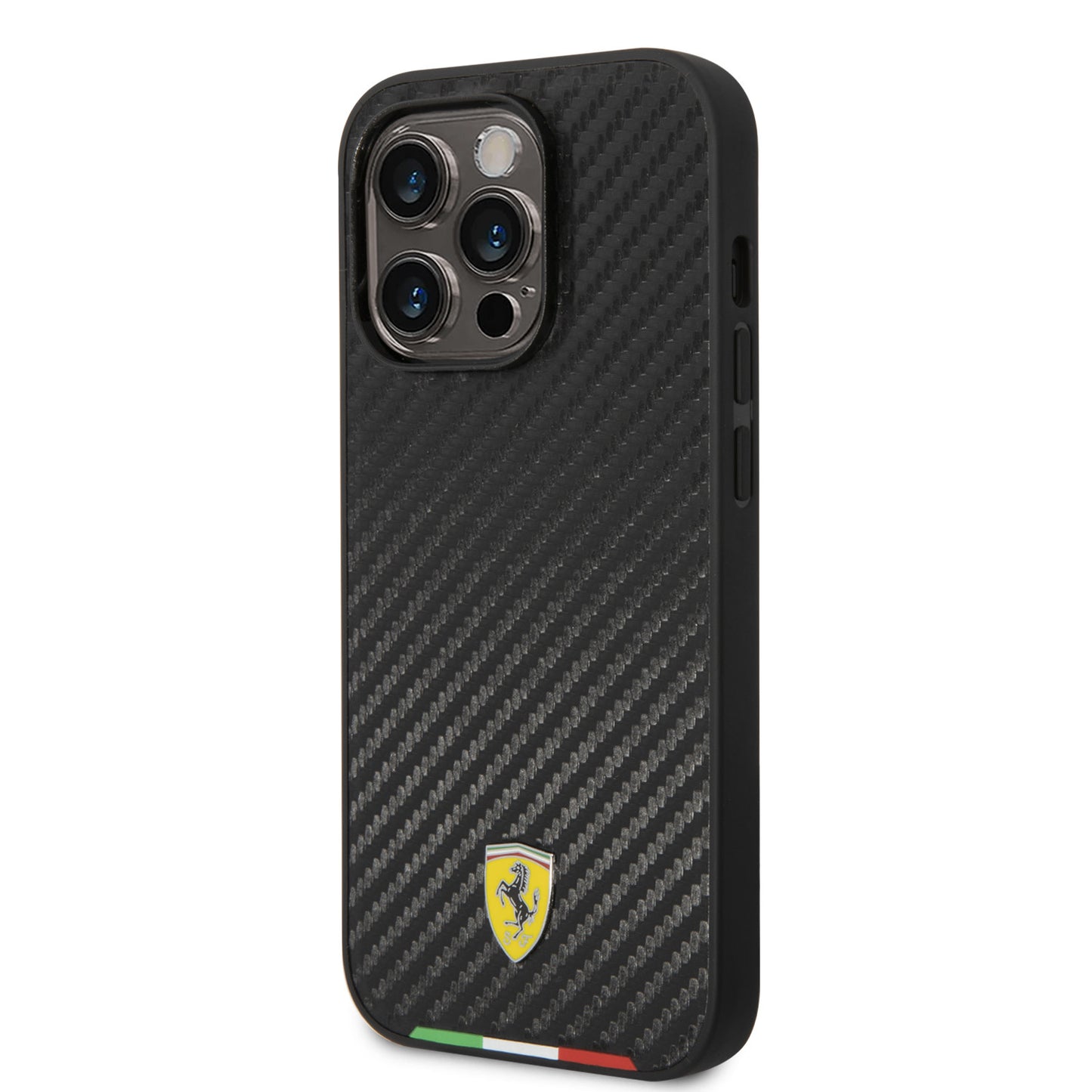 Ferrari iPhone 14 Pro Max Backcover - Italian Flag Line - Zwart