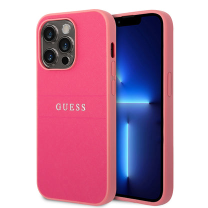 Guess iPhone 14 Pro Max Backcover - Saffiano - Roze