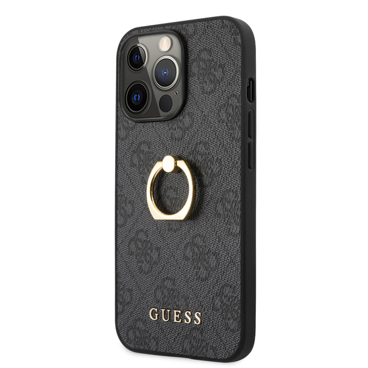 Guess iPhone 14 Pro Max Backcover - Met Ringhouder - Grijs