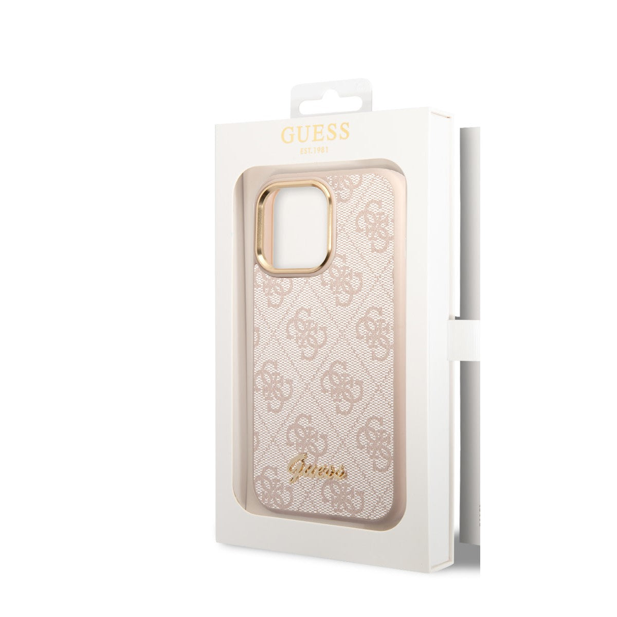 Guess iPhone 14 Pro Max Backcover - 4G Script - Roze