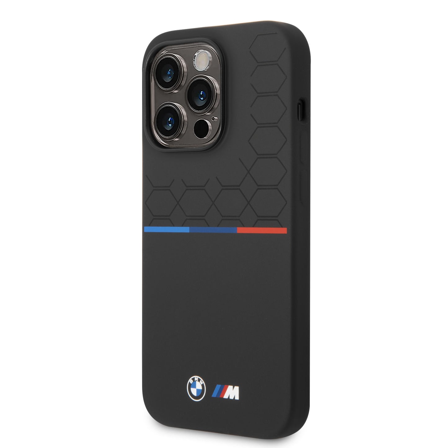 BMW iPhone 14 Pro Backcover - Hexo Tricolor - Zwart