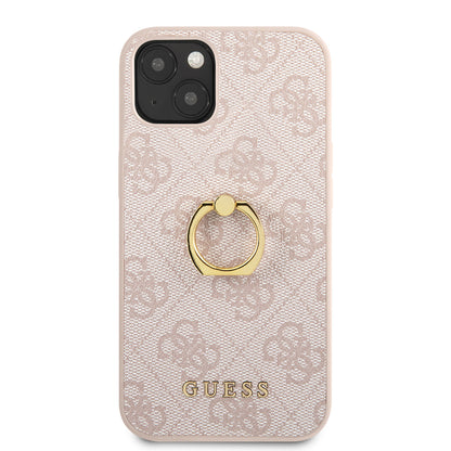 Guess iPhone 13 MINI Hardcase Backcover - Met Ring Houder - Roze