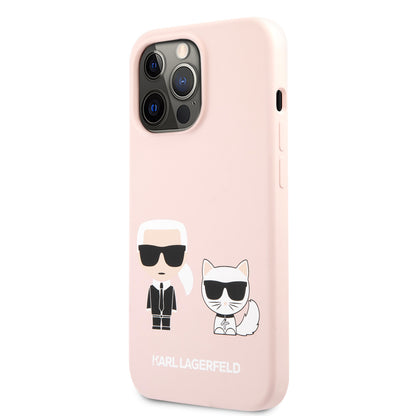Karl Lagerfeld iPhone 13 PRO Backcover - Karl & Choupette - Mat Roze