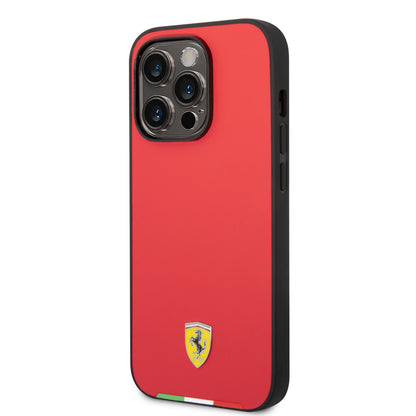 Ferrari iPhone 14 Pro Backcover - Italian Flag Line - Rood