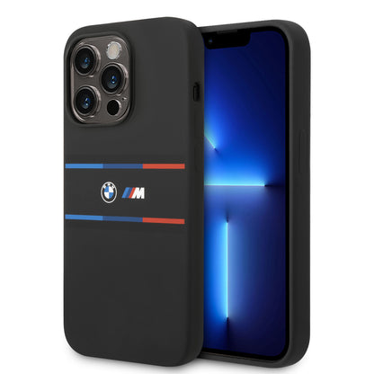 BMW iPhone 14 Pro Backcover - Hexo Tricolor - Zwart