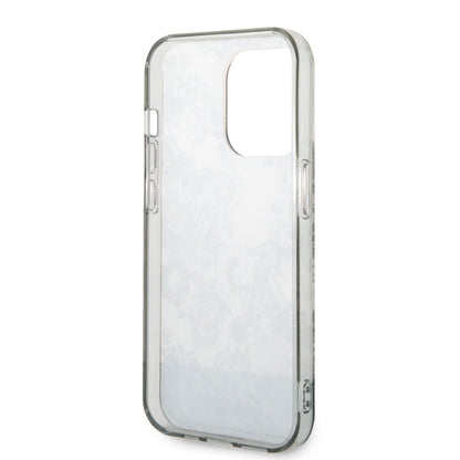 Guess iPhone 14 Pro Max Backcover - Porselein Collectie - Zwart