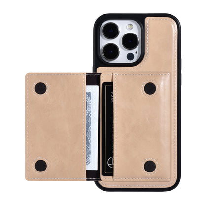 iPhone 14 PRO - 2 in 1 Back Cover en Afneembare kaarthouder - Goud