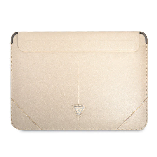Guess 14 Inch PU Leather Laptop- en Tablet-Sleeve- 4G Logo - Beige