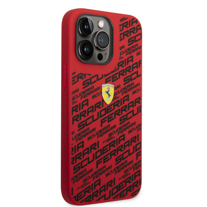 Ferrari iPhone 14 Pro Max Backcover - Scuderia All-Over - Rood