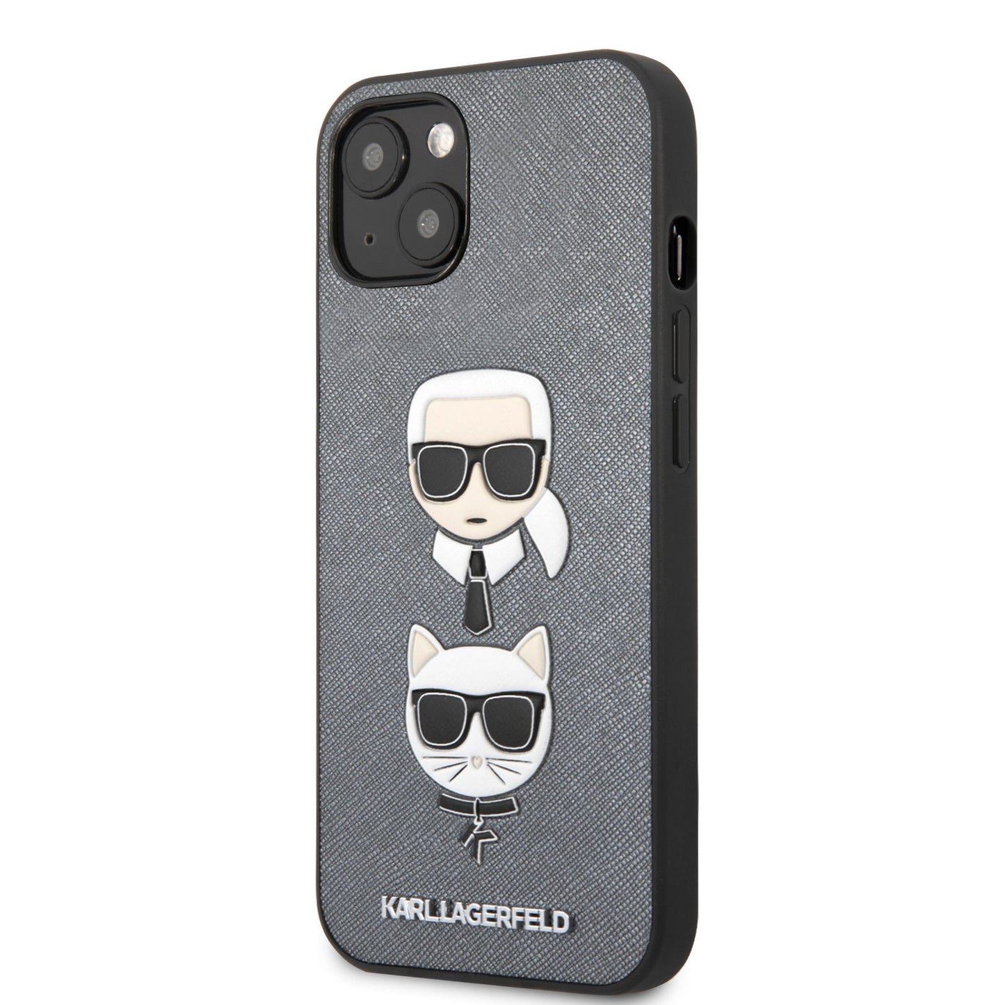 Karl Lagerfeld iPhone 13 Mini Backcover - Karl & Choupette - Zilver