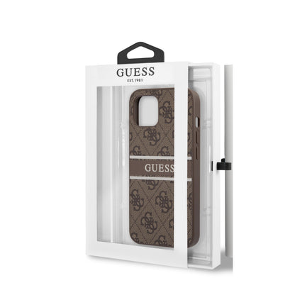 Guess iPhone 13 MINI Hardcase Backcover - Brown Stripe - Bruin