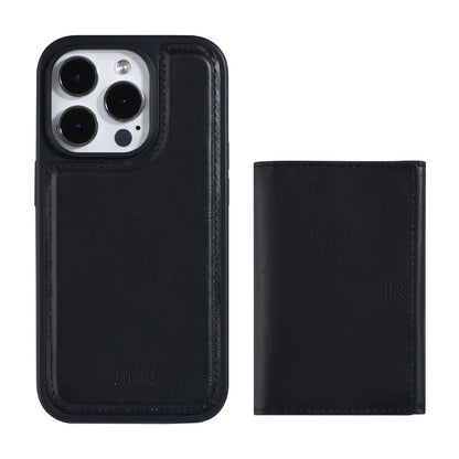 iPhone 14 PRO - 2 in 1 Back Cover en Afneembare kaarthouder - Zwart