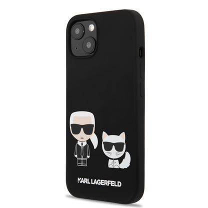 Karl Lagerfeld iPhone 13 Mini Backcover - Karl & Choupette  - Zwart