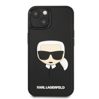 Karl Lagerfeld iPhone 14 Plus Backcover - 3D Rubber Karl - Zwart