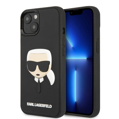 Karl Lagerfeld iPhone 14 Plus Backcover - 3D Rubber Karl - Zwart