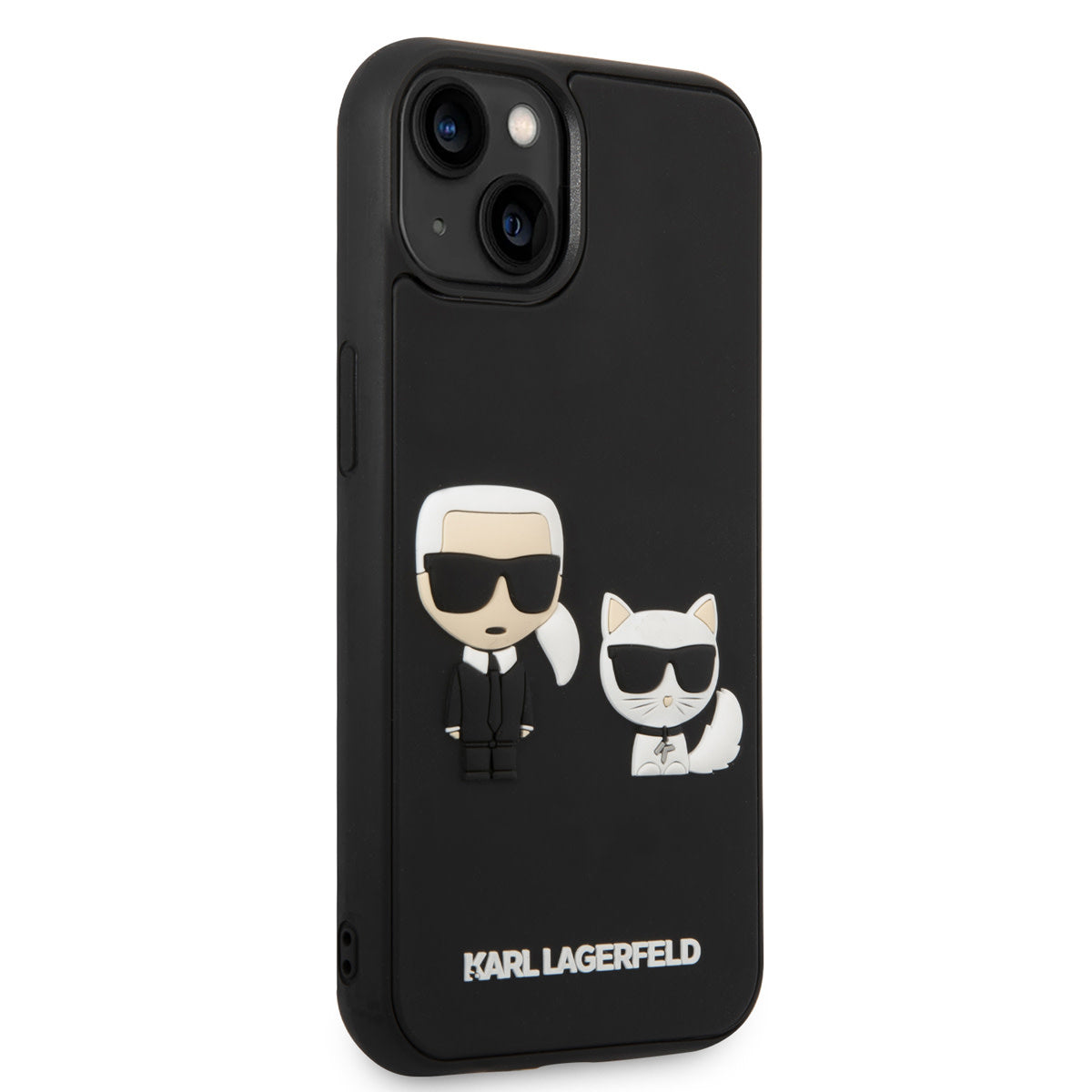 Karl Lagerfeld iPhone 14 Plus Backcover - 3D Rubber Karl & Choupette - Zwart