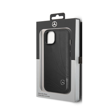 Mercedes-Benz iPhone 14 Leren Backcover - New Wave III - Zwart