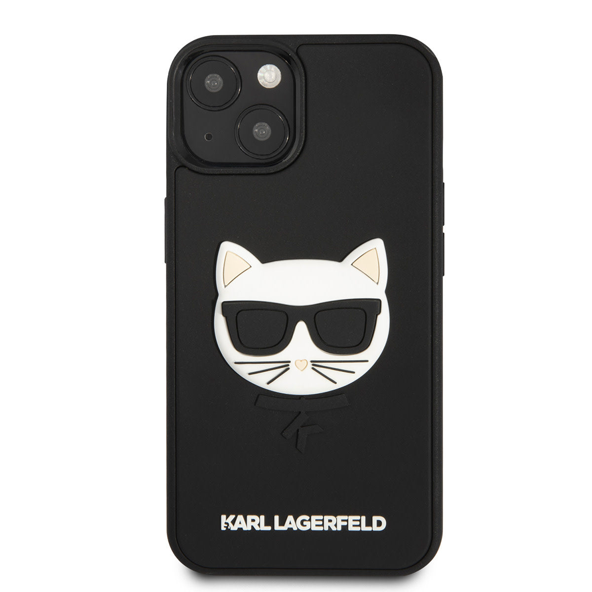 Karl Lagerfeld iPhone 13 Mini Backcover - 3D Rubber Choupette - Zwart