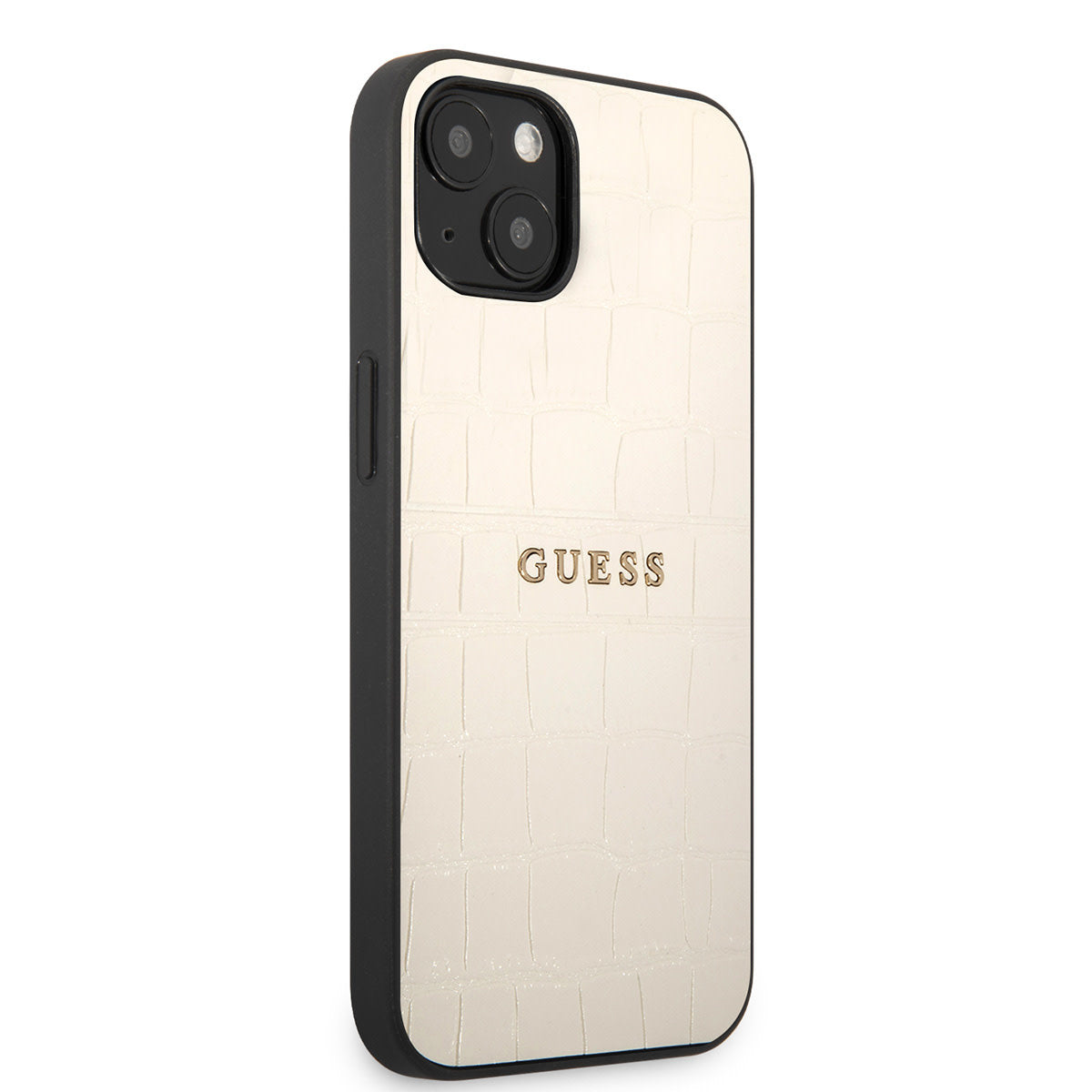 Guess iPhone 13 MINI Hardcase Backcover - Croco Lines - Beige