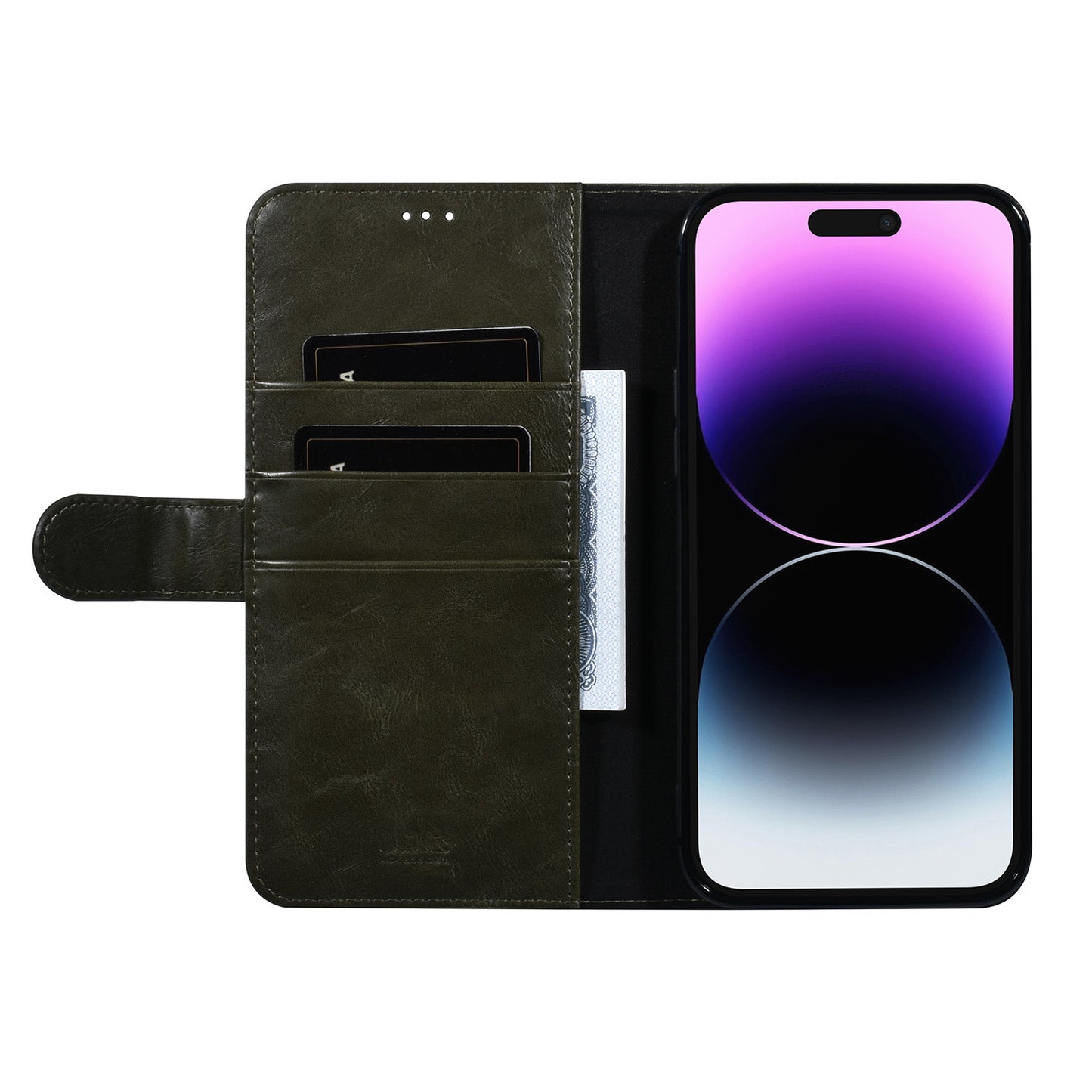 iPhone 13 PRO MAX Luxe Bookcase voor 3 Pasjes - Magneetsluiting - Groen