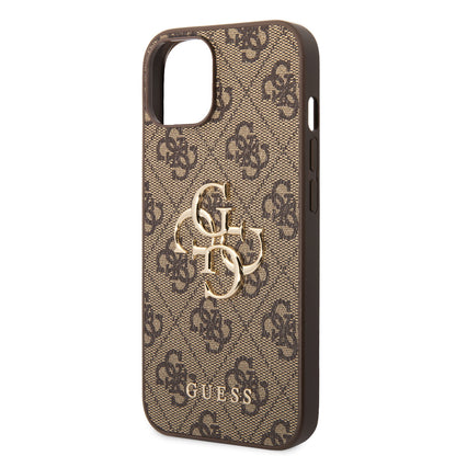 Guess iPhone 14 Plus Backcover - Gold 4G Logo - Bruin