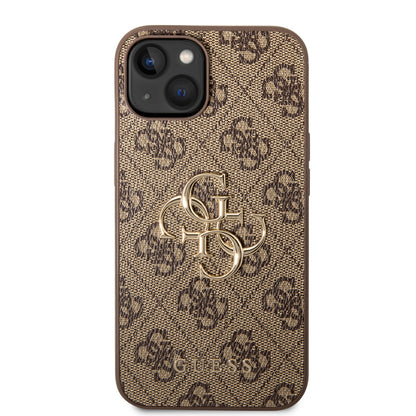 Guess iPhone 14 Backcover - Gold 4G Logo - Bruin