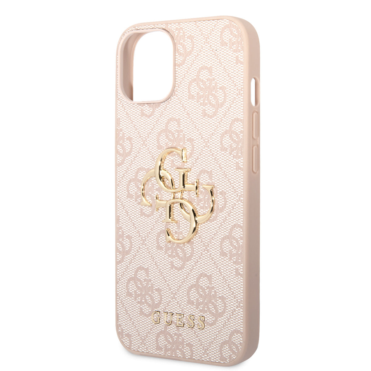 Guess iPhone 14 Plus Backcover - Gold 4G Logo - Roze