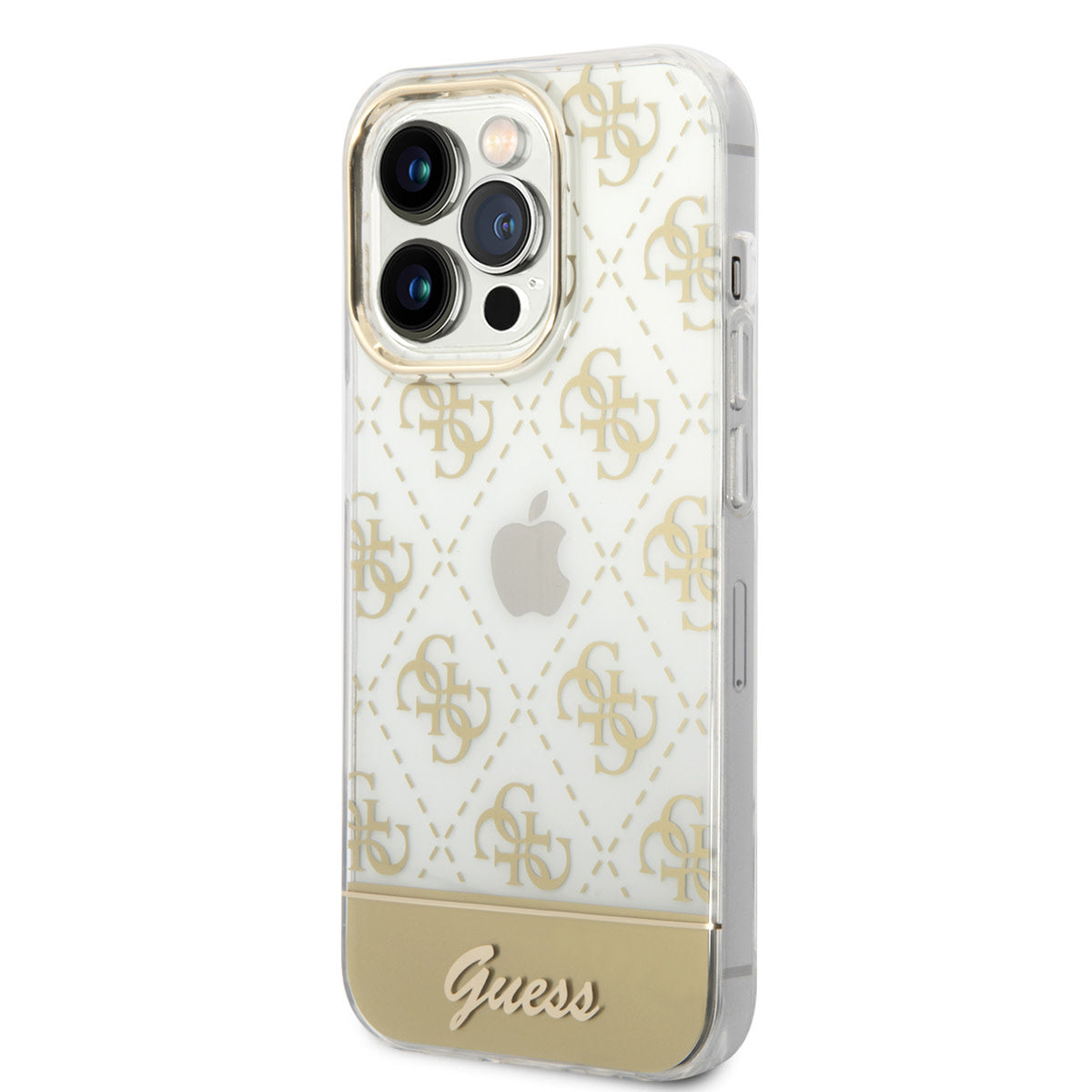 Guess iPhone 14 PRO Backcover - 4G Pattern Script - Goud