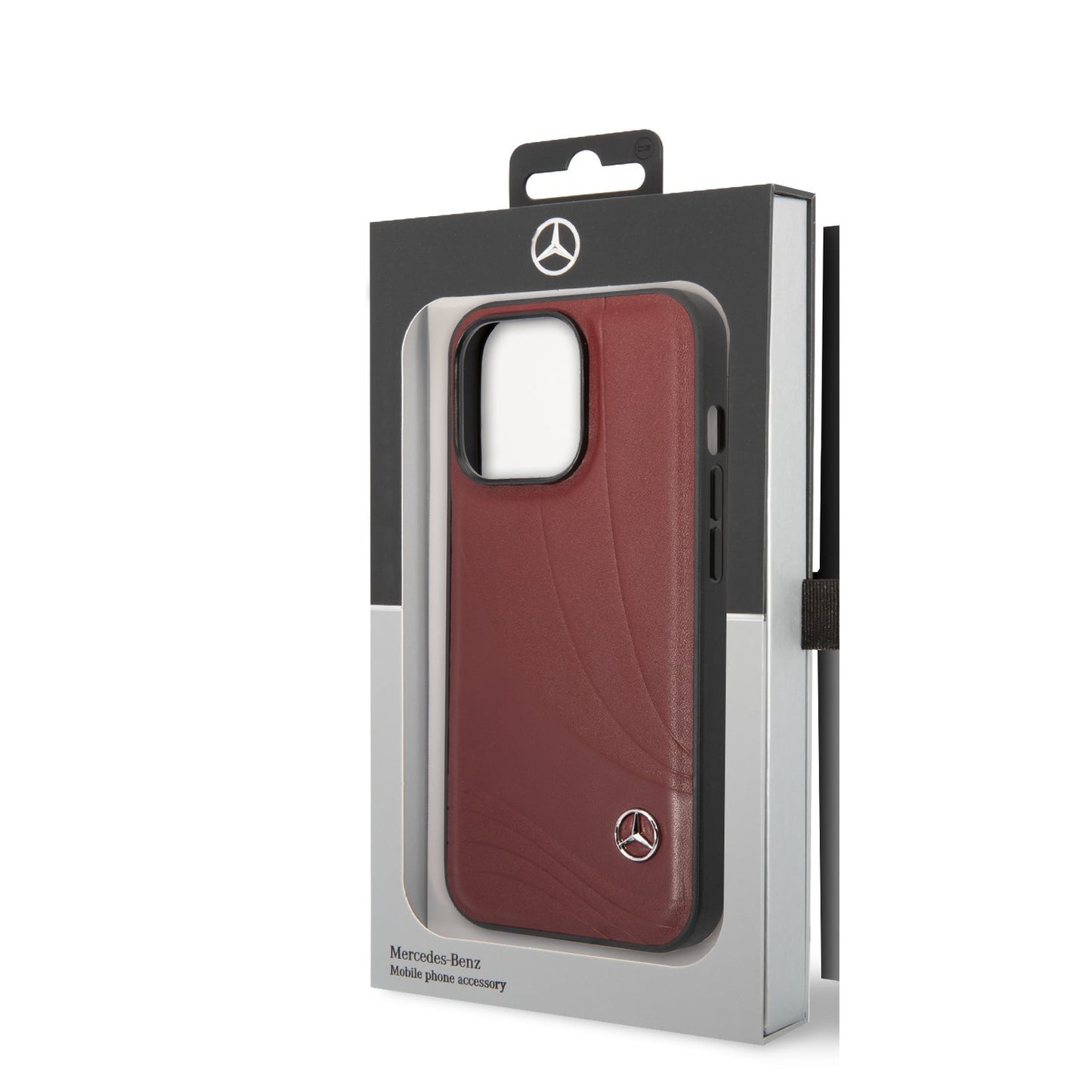 Mercedes-Benz iPhone 14 Pro Leren Backcover - New Wave III - Rood