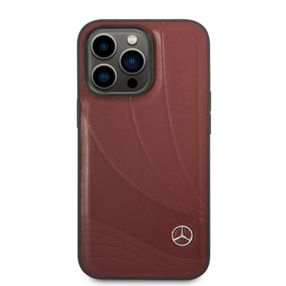 Mercedes-Benz iPhone 14 Pro Max Leer Backcover - New Wave III - Rood