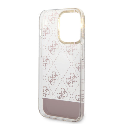 Guess iPhone 14 Pro Max Backcover - 4G Pattern Script - Roze