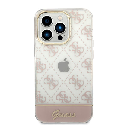 Guess iPhone 14 Pro Max Backcover - 4G Pattern Script - Roze