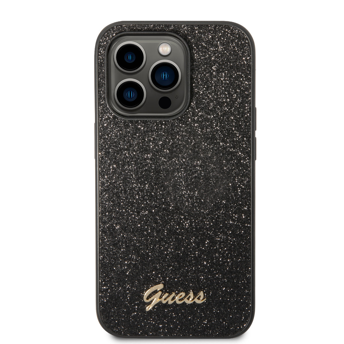 Guess iPhone 14 Pro Max Backcover - Glitter Collectie - Zwart
