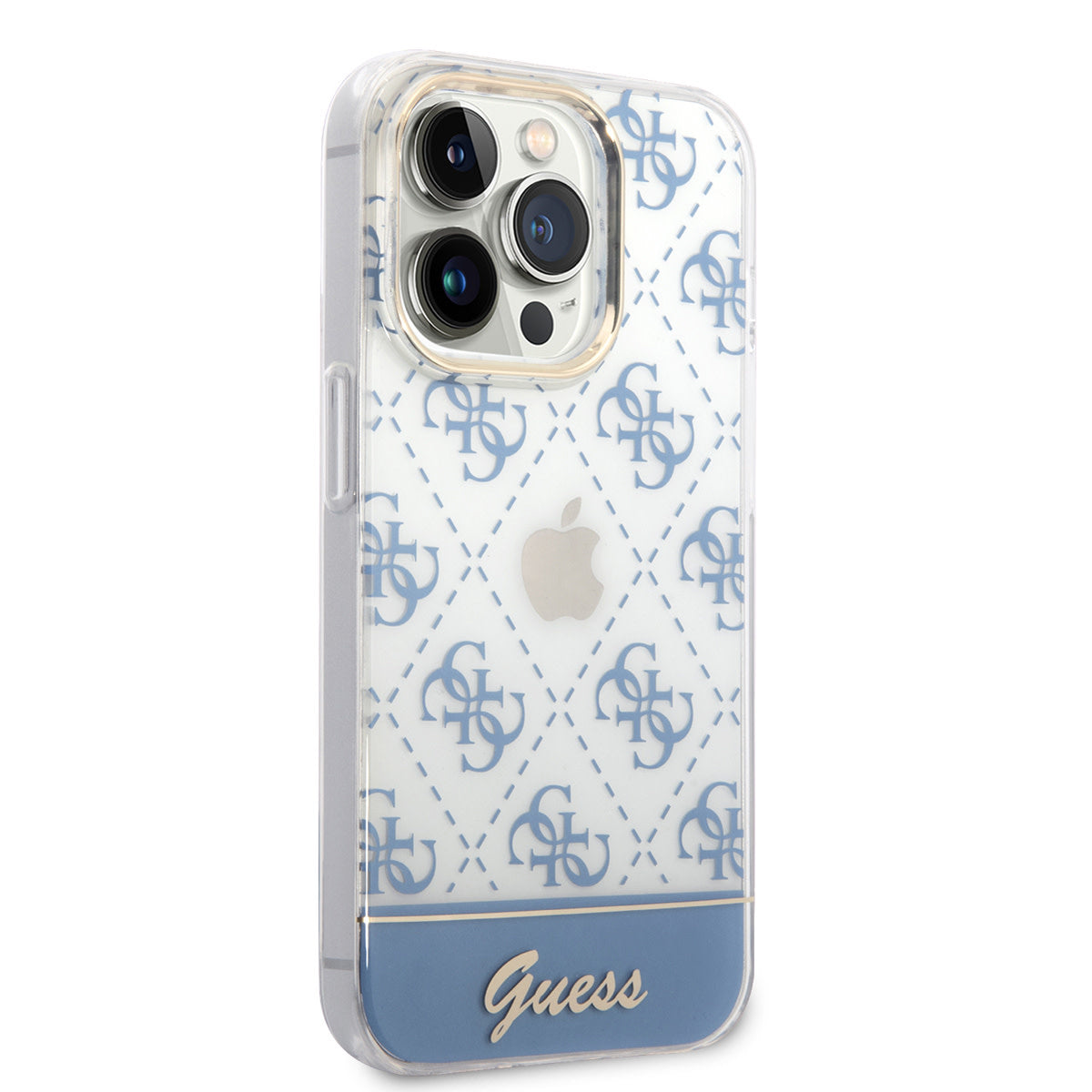 Guess iPhone 14 Pro Max Backcover - 4G Pattern Script - Blauw